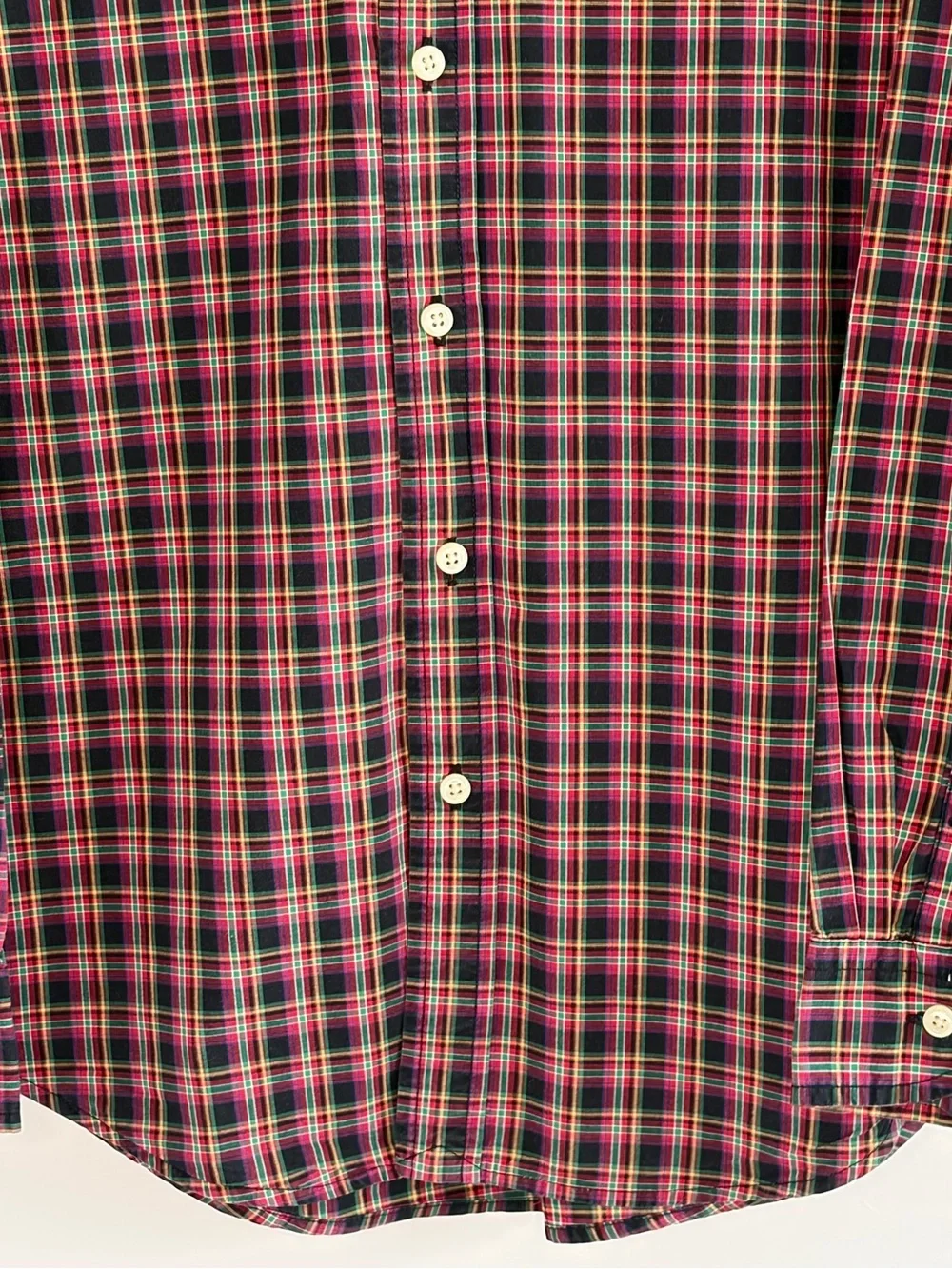 Ralph Lauren Boys L 14-16 Plaid Cotton Poplin Button Down Shirt Preppy Academia
